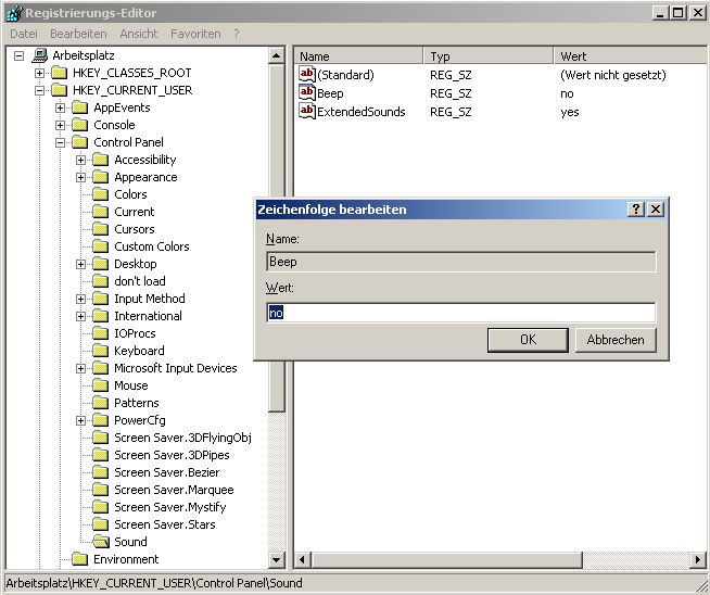 Windows-System-Beep-ausschalten